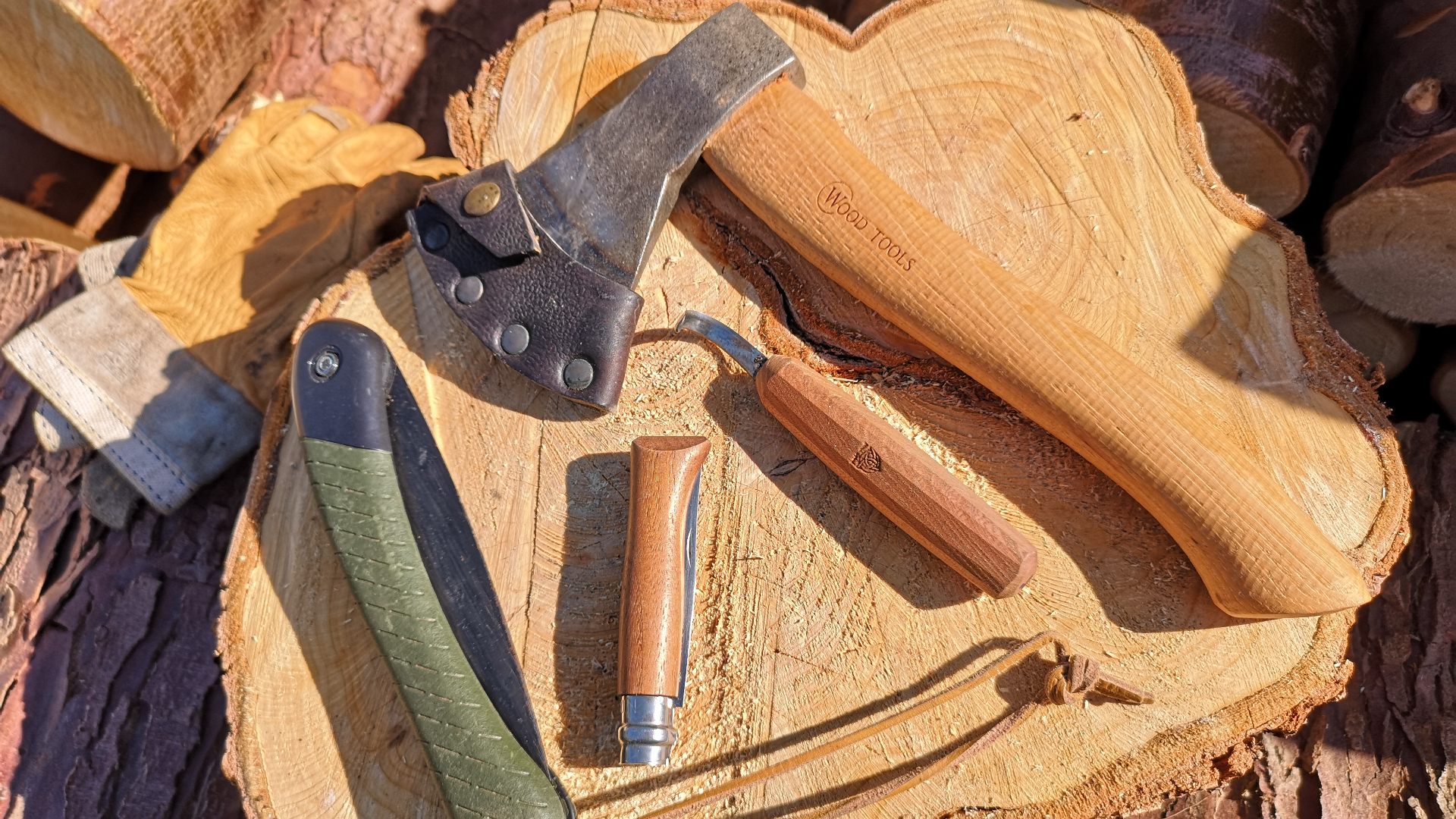 Una selección de herramientas para tallar madera
