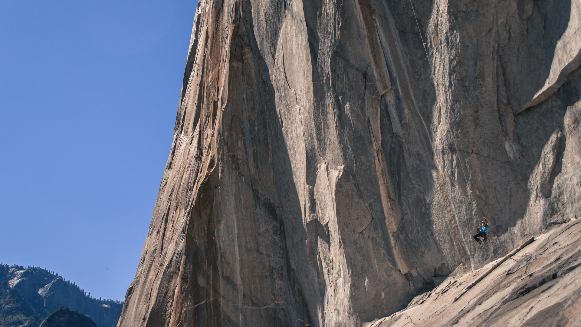 Un escalador en El Capitan, Yosemite