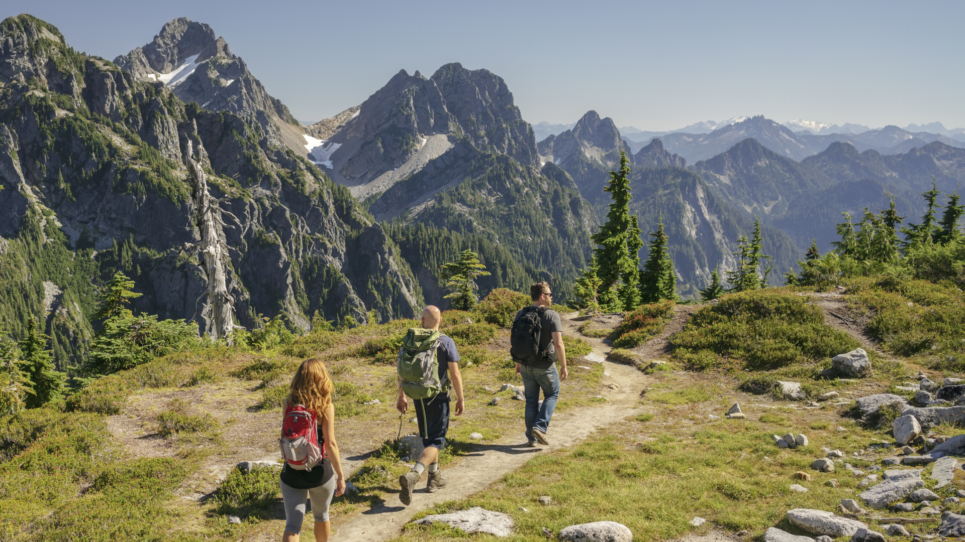 Excursionistas en el Parque Nacional North Cascades